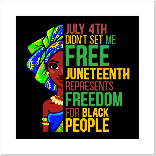 Juneteenth 1865 Freedom for African Black Queen Women Wall Art by FamiStore